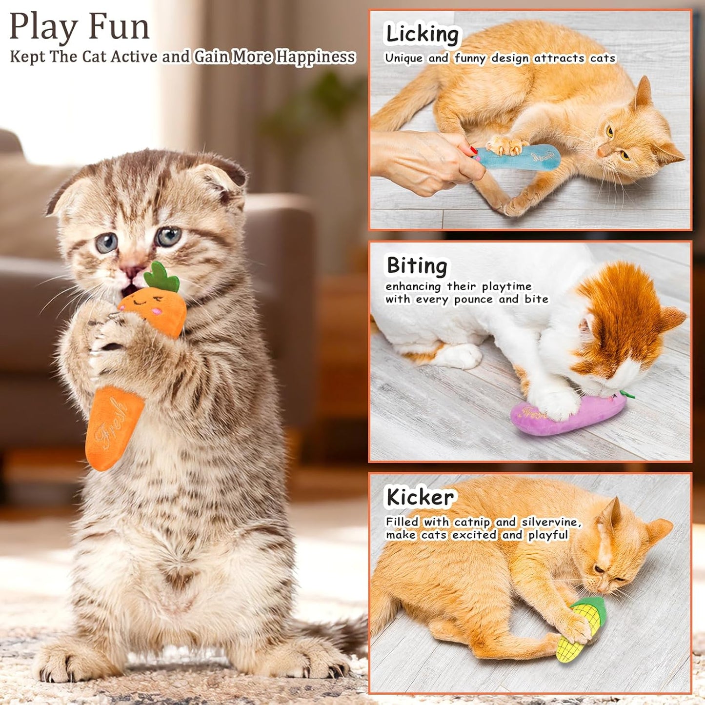 Catnip Farm Veggie Plush Toys (5-Pack)