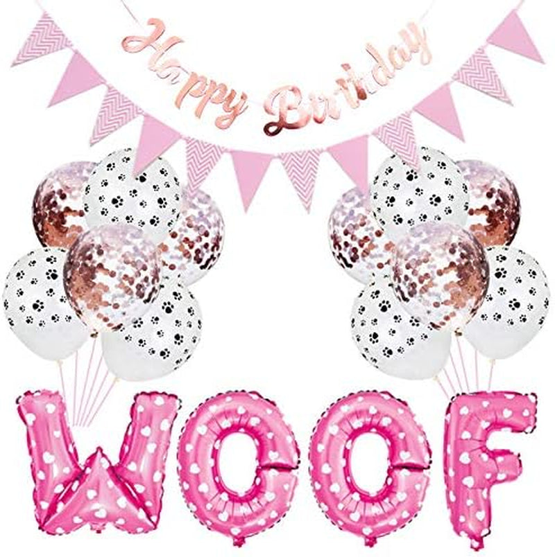 🎉🐾 Pet Birthday Party Decoration Kit for Dogs & Cats 🎂✨ Includes Balloons, Paw Print Balloons, W-O-O-F Foil Balloons, Triangular Banner & Happy Birthday Banner 🎈 Perfect Dog Party Supplies  🐶🐱 Celebrate Birthday, Milestones & Fun Paw-ty 🐾