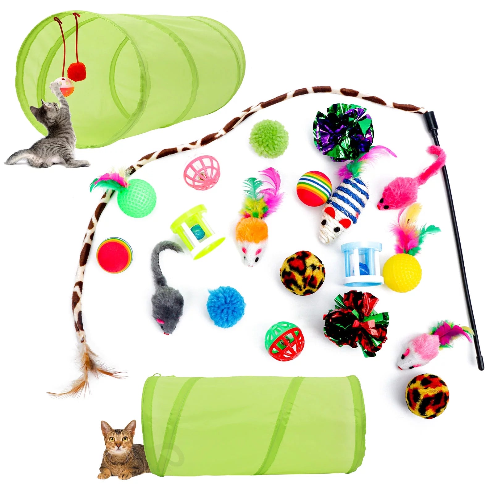 21 PCS Interactive Cat Toys Kitten Playset