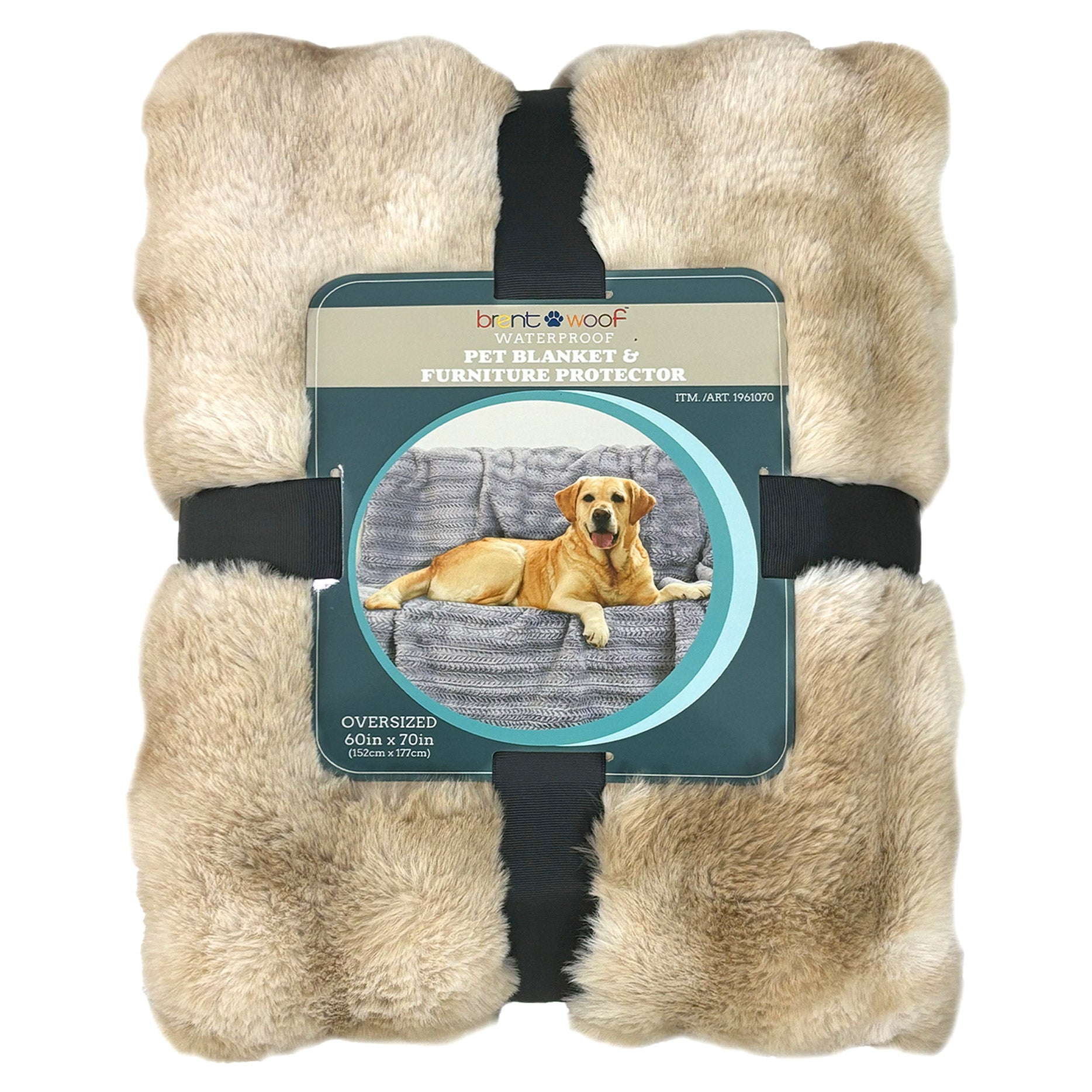 Brentwoof Oversized Waterproof Pet Blanket and Furniture Protector, Bubble Fur