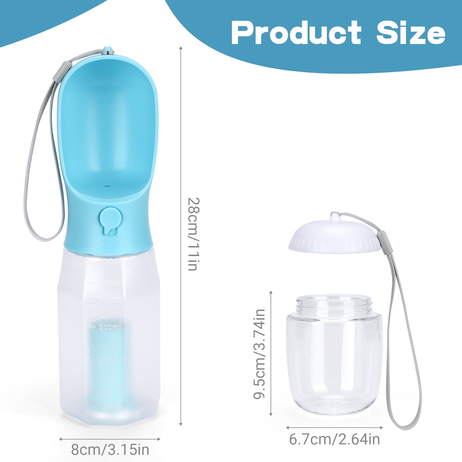 3-in-1 Dog Water Bottle & Food Container – Portable Travel Dispenser for Walking & Hiking