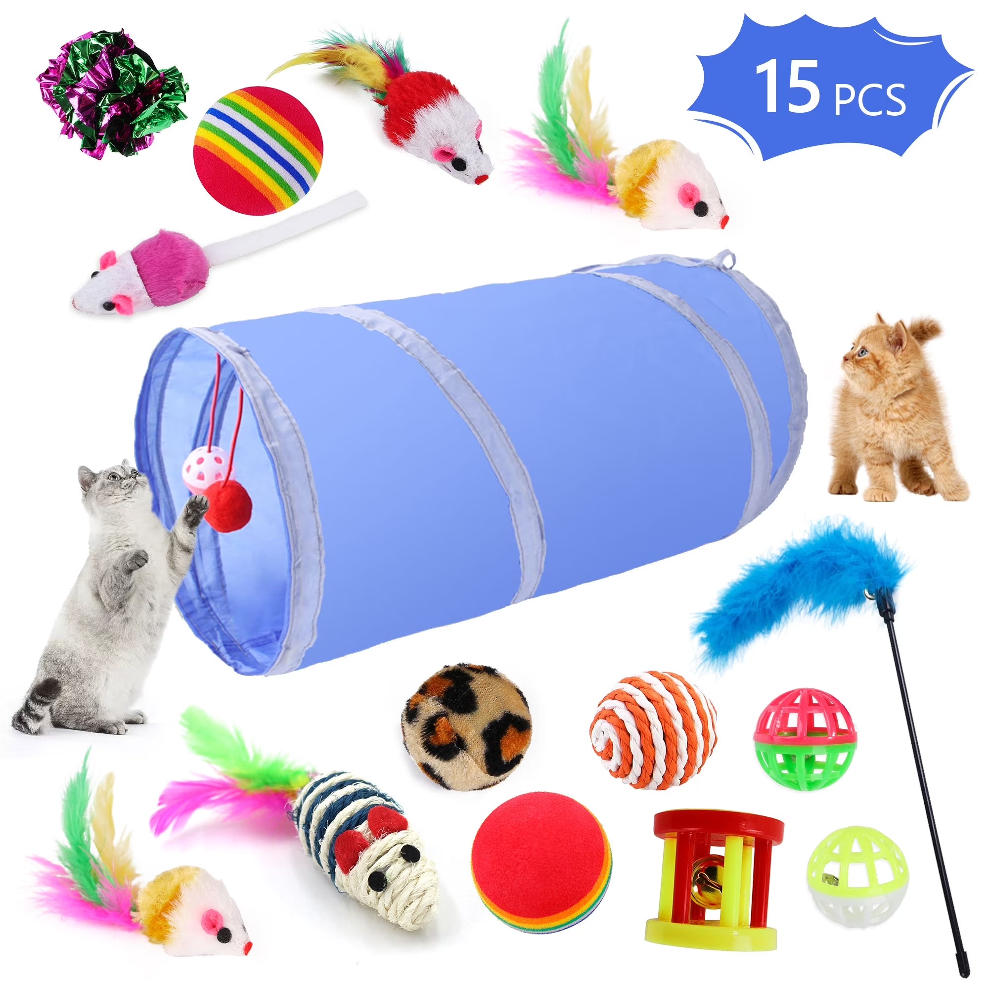 21 PCS Interactive Cat Toys Kitten Playset