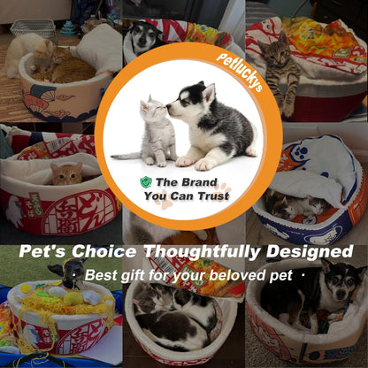 Ramen Noodle Dog & Cat Bed – Warm, Soft & Calming Pet Nest