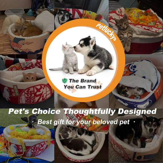 Ramen Noodle Dog & Cat Bed – Warm, Soft & Calming Pet Nest
