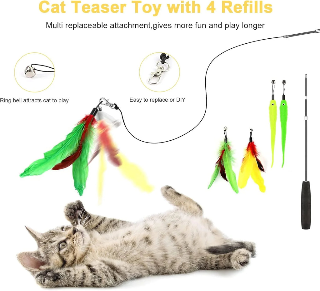 34 PCS Interactive Cat Toys Set with Tunnel