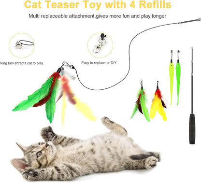 34 PCS Interactive Cat Toys Set with Tunnel